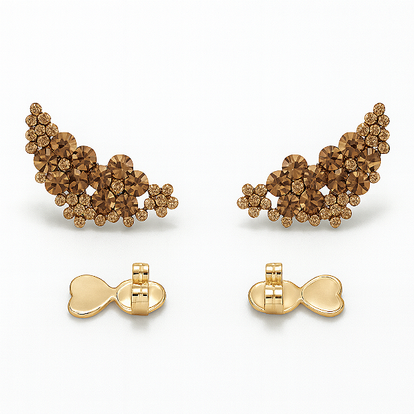 Ear Cuff Cristal flores