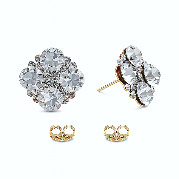 Brinco Cristal Quadrado M