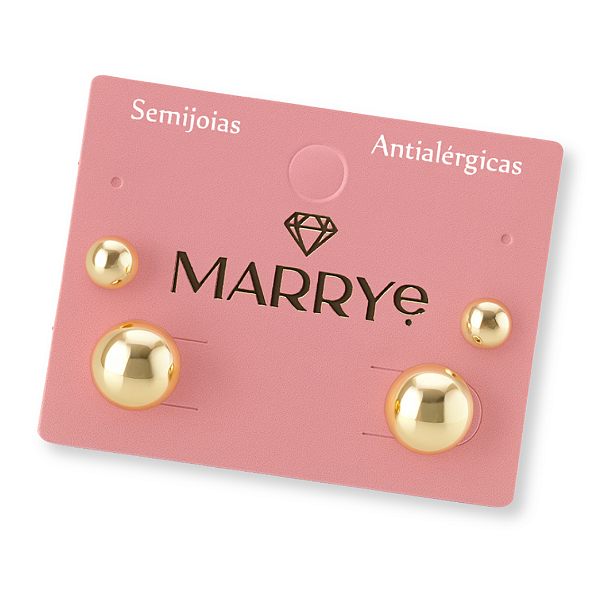 Brinco Semijoia Duo de Esferas