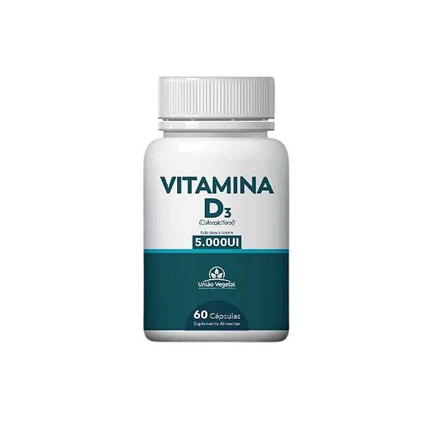 Vitamina D3 5000UI 60caps | UNIÃO VEGETAL