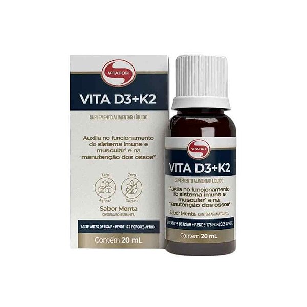Vitamina D3 + K12 20ml - Menta | VITAFOR