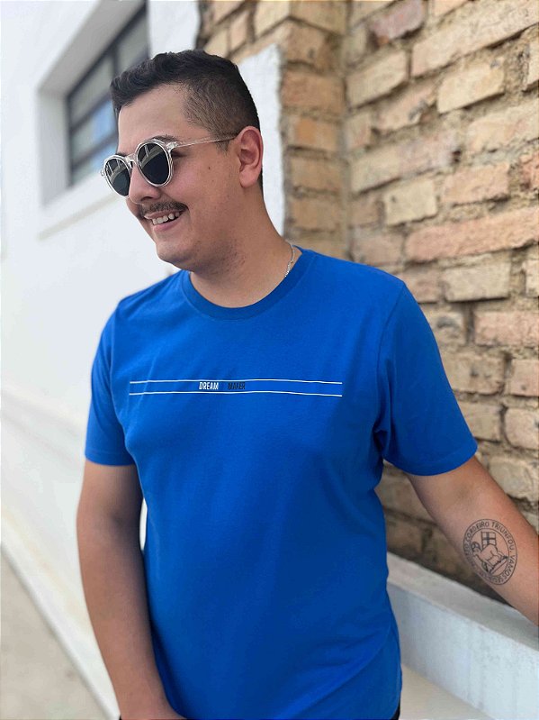 Camiseta 100% Algodão Premium Azul Royal