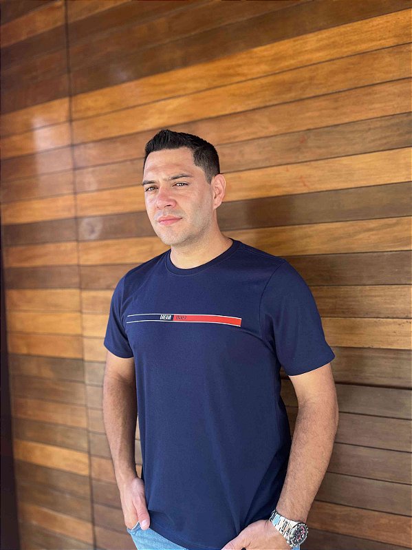 Camiseta 100% Algodão Premium DREAN MARKER Azul Marinho