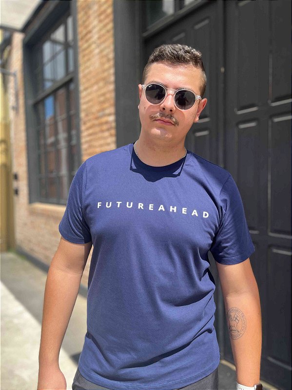 Camiseta 100% Algodão Premium FUTUREAHEAD Azul Marinho