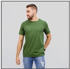 Camiseta 100% Algodão Premium Verde Militar