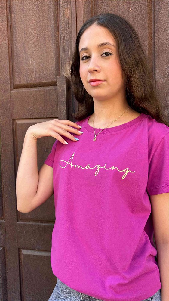 T-Shirt Estonada Rosa  Amazing