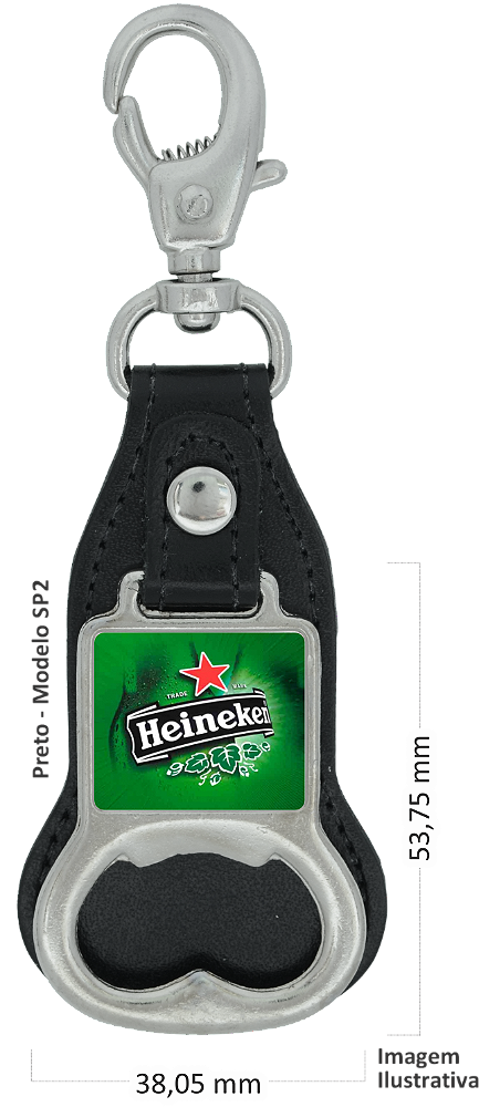 Chaveiro Couro Abridor Quadrado