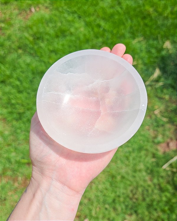 Bowl de Selenita Grande - Limpeza Energética, Paz de Espírito, Cansaço Mental e Dores