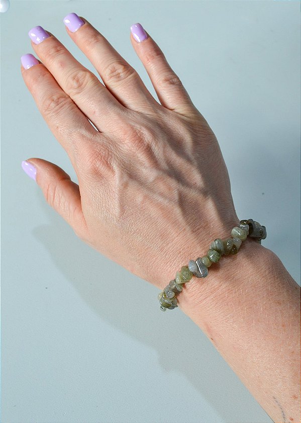 Pulseira de Labradorita - Pedra da Magia, Talentos, Conexão Espiritual e Controle Mental