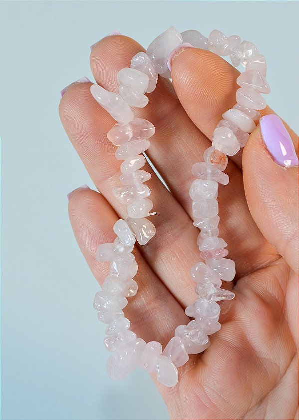 Pulseira de Quartzo Rosa - Autoestima, Cura do Coração, Perdão e Gratidão