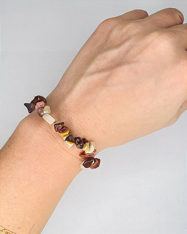 Pulseira de Jaspe Mokaíta - Coragem, Correção de Carmas, Ancestralidade e Jovialidade