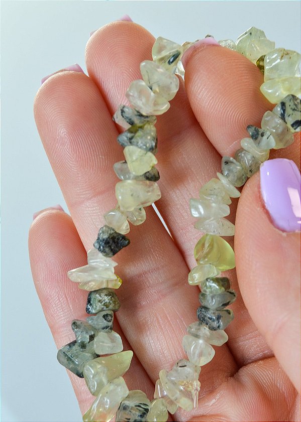 Pulseira de Prehnita - Desapego, Medos, Encerrar ciclos, Coragem de Mudar e Sinceridade