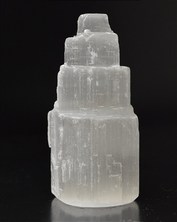 Torre de Selenita 6cm - Limpeza Energética, Paz de Espírito, Cansaço Mental e Dores