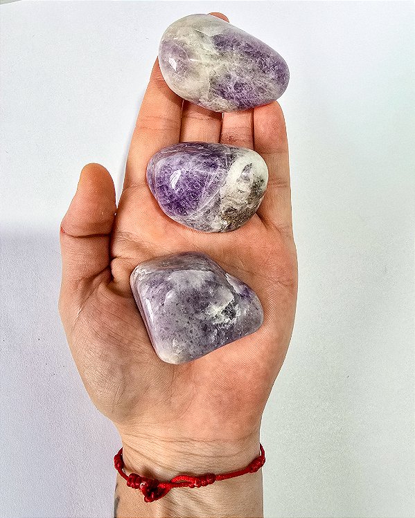 Ametista Chevron Rolada G - Abertura 3º Olho, Intuição, Negatividade, Soluções e Harmonia