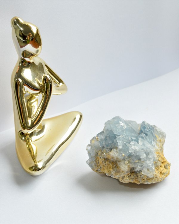 Drusa de Celestita G 200 a 290g - Paz celestial, Realização de Sonhos e Conexão com Anjos da Guarda