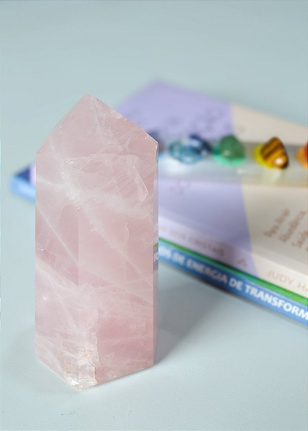 Ponta de Quartzo Rosa 400 a 600g - Autoestima, Amor, Gratidão e Relacionamentos