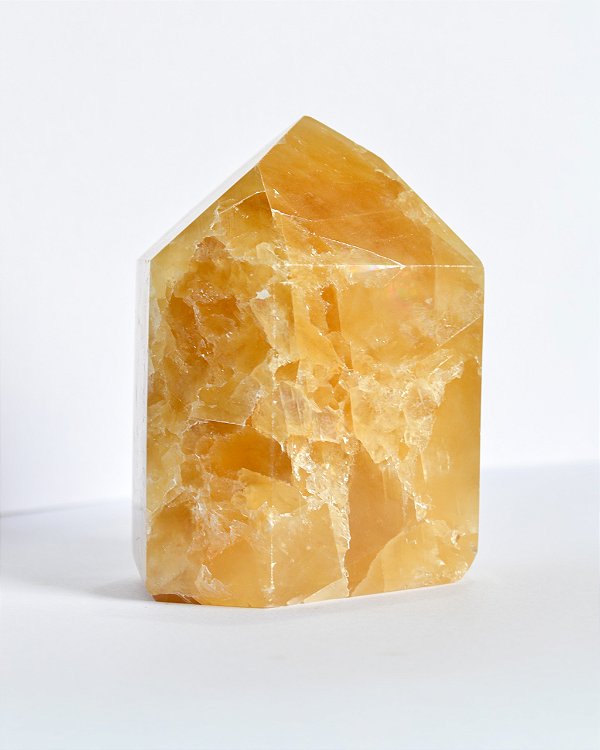 Ponta de Calcita Mel - Peça única PMEL01 329g - Clareza Mental, Doçura, Prosperidade e Movimento