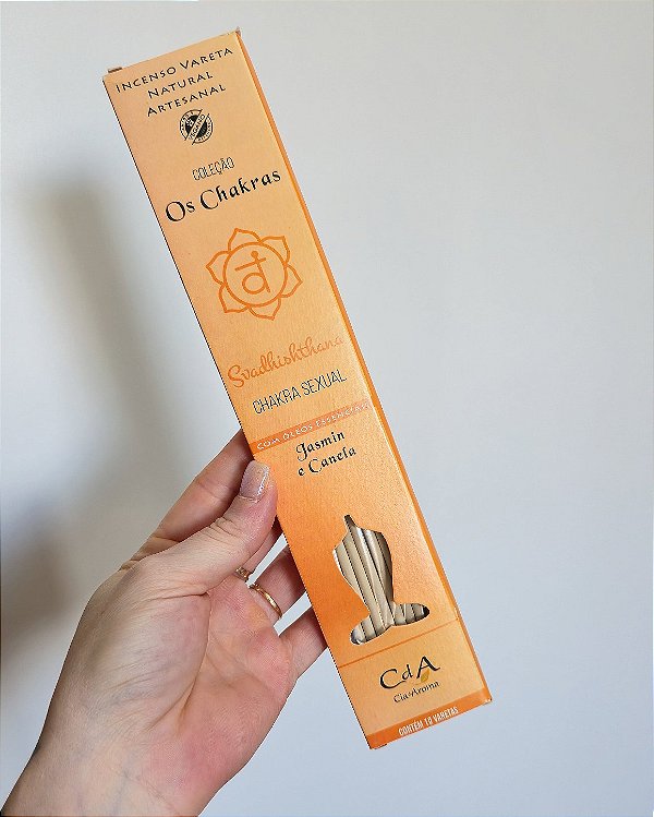 Incenso Natural Cia do Aroma Chakras - Chakra Sacral - Jasmim e Canela