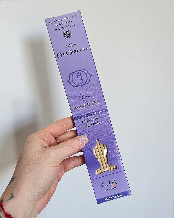 Incenso Natural Cia de Aroma Chakras - Chakra Frontal - Cipreste e Lavanda