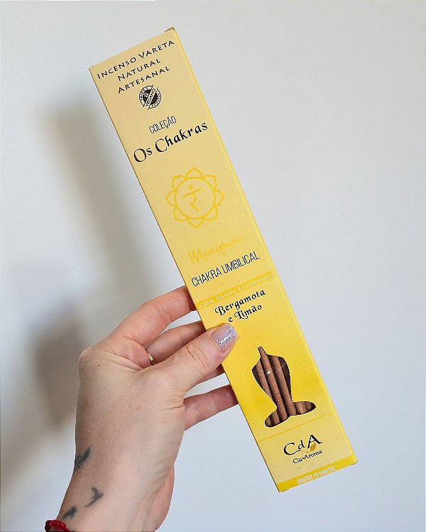 Incenso Natural Cia de Aroma Chakras - Chakra Plexo Solar - Bergamota e Limão