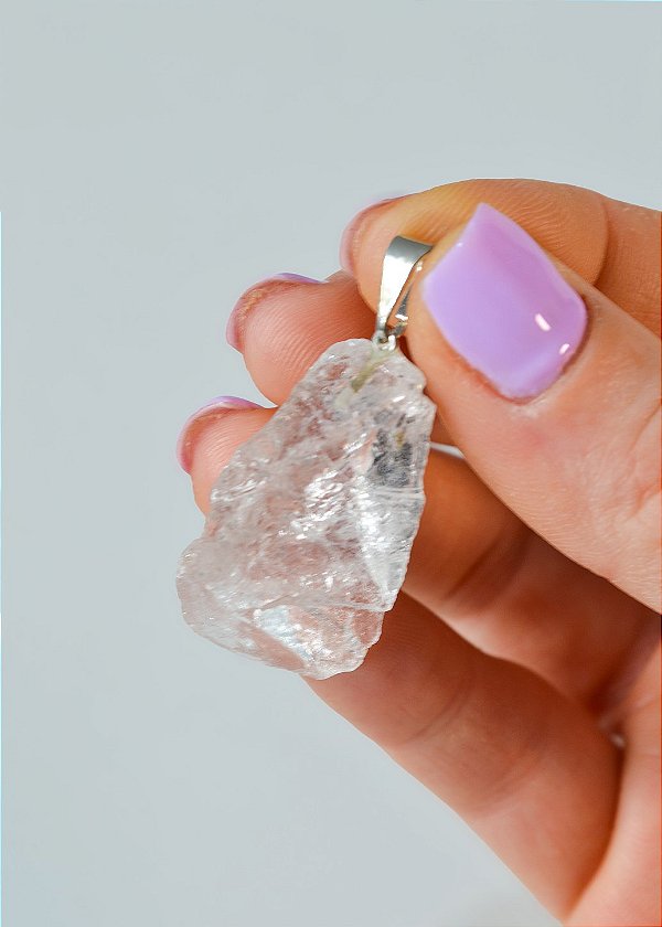 Pingente de Quartzo Cristal Bruto - Intensificador, Iluminação, Energização e Purificação