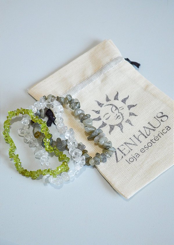 Conjunto Transformação e Mudanças - Labradorita, Peridoto e Quartzo Cristal