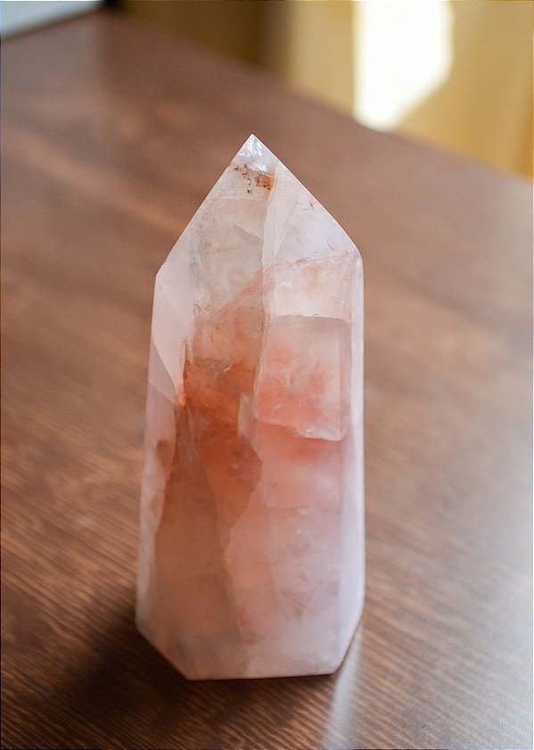 Ponta de Quartzo Rosa - Peça única 316g - Autoestima, Amor, Gratidão e Relacionamentos