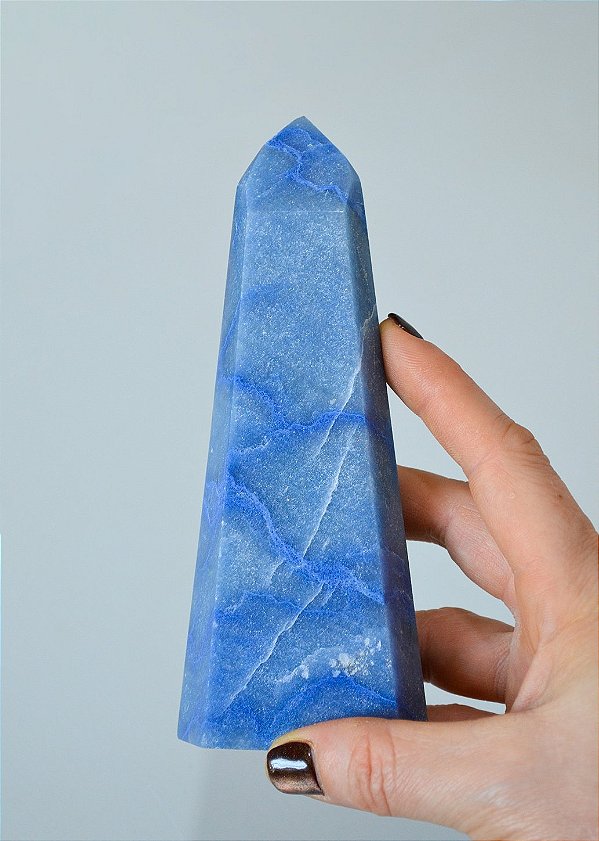 Ponta de Quartzo Azul 240 a 310g - Paciência, Comunicação, Medos, Sabedoria e Compreensão