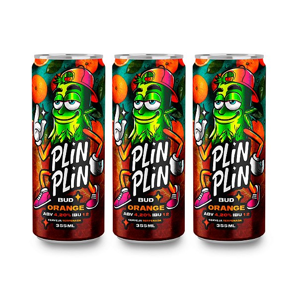 Cerveja Plin Plin Artesanal Lager Terpenada Bud California Orange Pack 3 Unidades