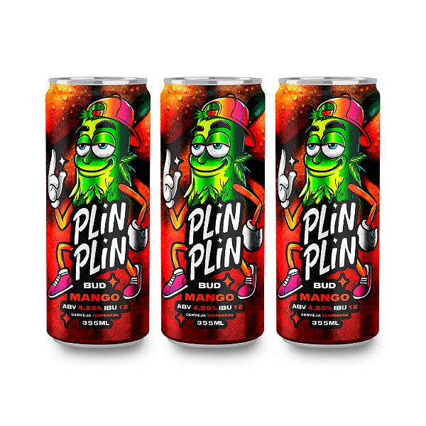 Cerveja Plin Plin Artesanal Lager Terpenada Bud Mango Pack 3 Unidades