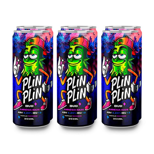 Cerveja Plin Plin Artesanal Lager Terpenada Bud Amnésia Haze Pack 6 Unidades