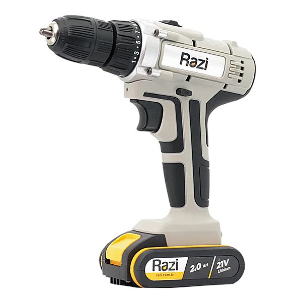 Furadeira Parafusadeira 2 Baterias e Maleta Bivolt 21V Razi