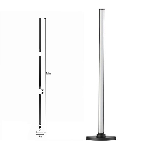 Luminária de Chão Led 140CM 6W Perfil CCT Bivolt Ecoforce