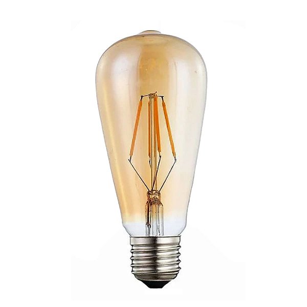 Lâmpada Filamento de LED Bulbo ST64 4W Âmbar Bivolt Galaxy