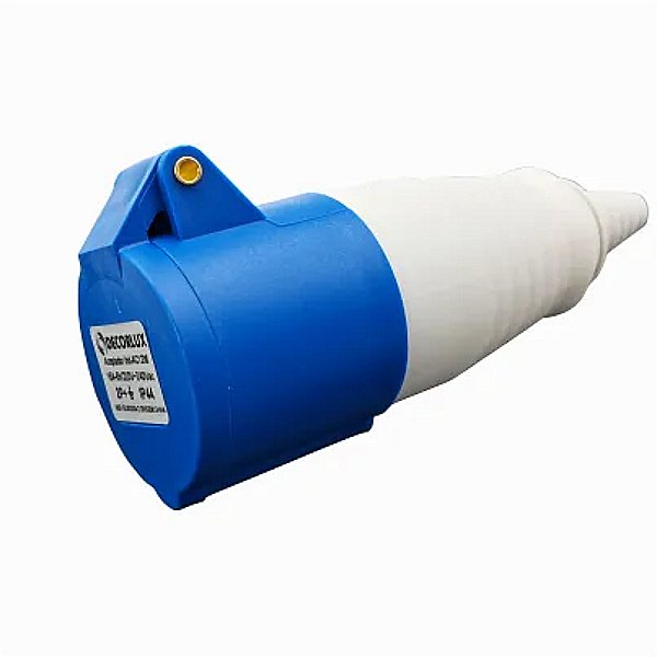 Acoplador Tomada Industrial 240Vca Azul 16A 6H 2P+T Decorlux