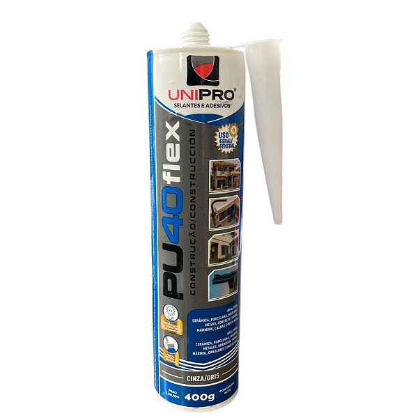 Adesivo de Silicone PU40 Flex para Construção Cinza Unipro