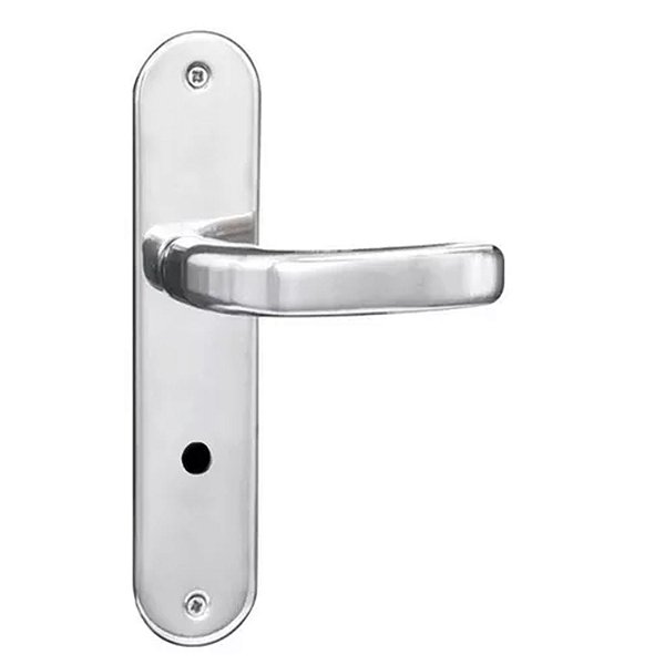 Fechadura Cromada para Banheiro Alavanca Espelho Aço 40MM
