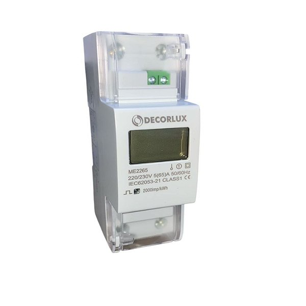 Medidor de Consumo de Energia 220Vac 65A 50/60 Hz Decorlux