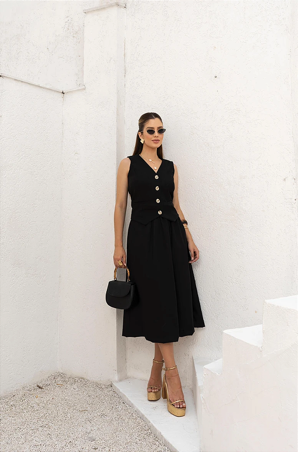 Conjunto Helena - Linho - Preto