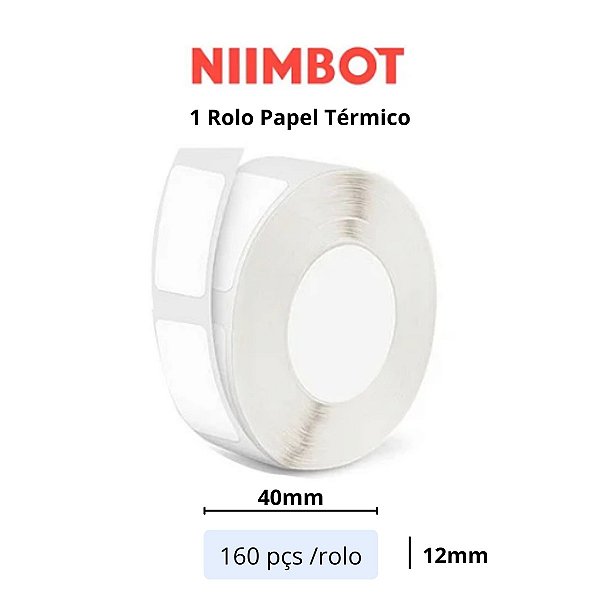 Rolo Etiqueta Niimbot D110 D101 D11 12x40mm (160pçs)