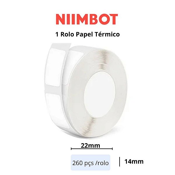Rolo Etiquetas 14 X 22 (260) Niimbot P/ Impressora D110 D11 D101