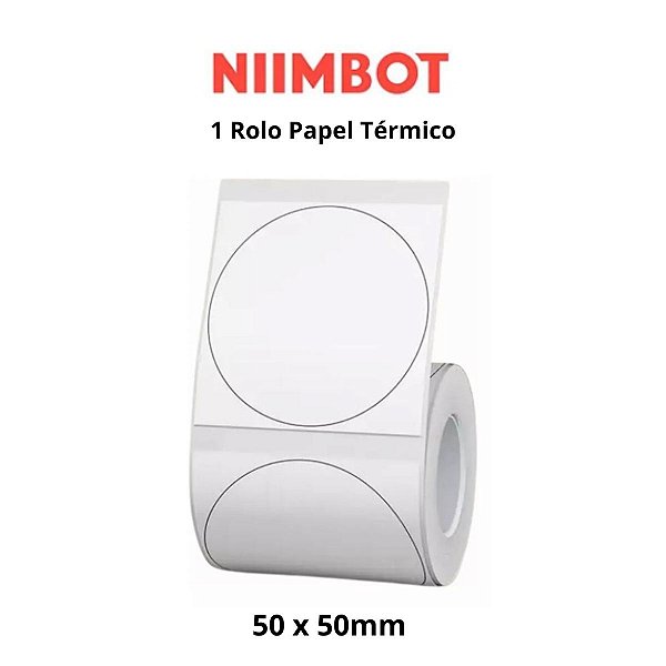 Rolo Etiqueta Niimbot Branca Redonda B1 B21 B3S 50x50  (150pçs)