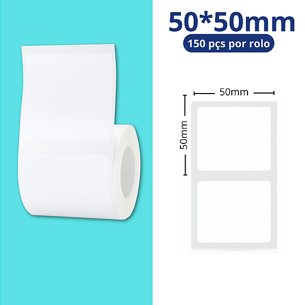 Rolo Etiqueta Niimbot Branca B1 B21 B3S 50x50 (150pçs)