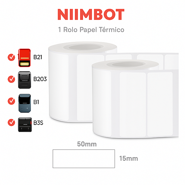 Etiqueta Niimbot 50x15mm Branca (460un) B1/b21/b3s