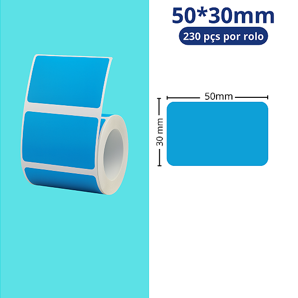 Rolo Etiqueta Nimbot 50x30mm Colorida - Azul
