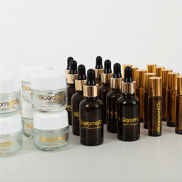 Frasco de Vidro Âmbar Gotejador 30ml Bioaromattic