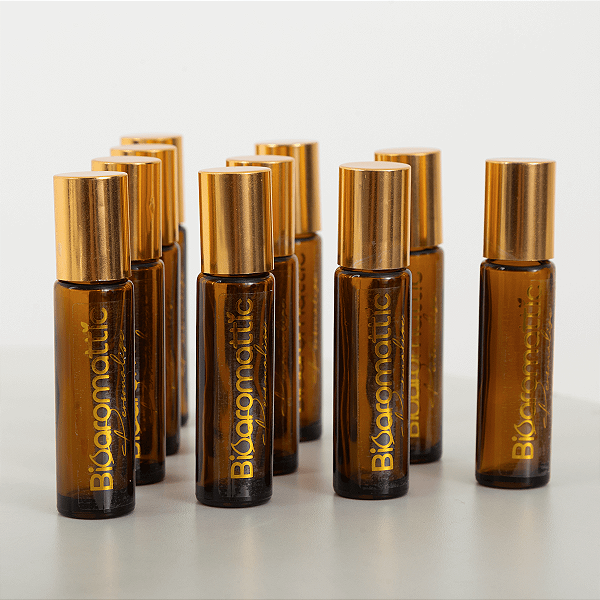 Frasco de Vidro Âmbar Rollon 10ml Bioaromattic