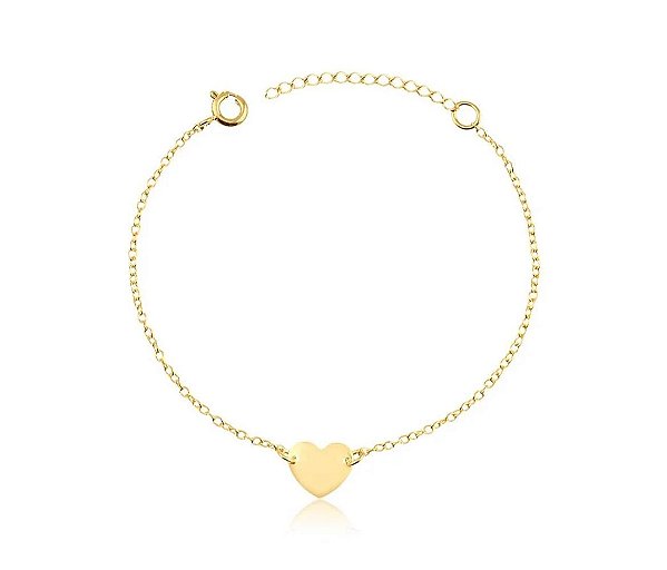 PULSEIRA CORAÇÃO FOLHEADA A OURO