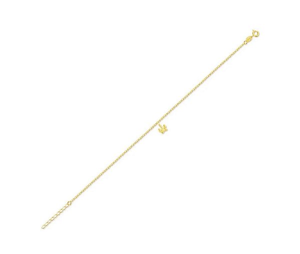 TORNOZELEIRA BORBOLETA FOLHEADA A OURO