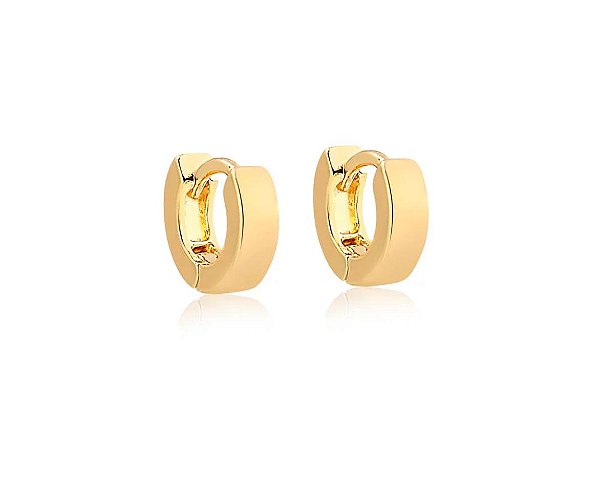 BRINCO CLICK LISO LARGO FOLHEADO A OURO